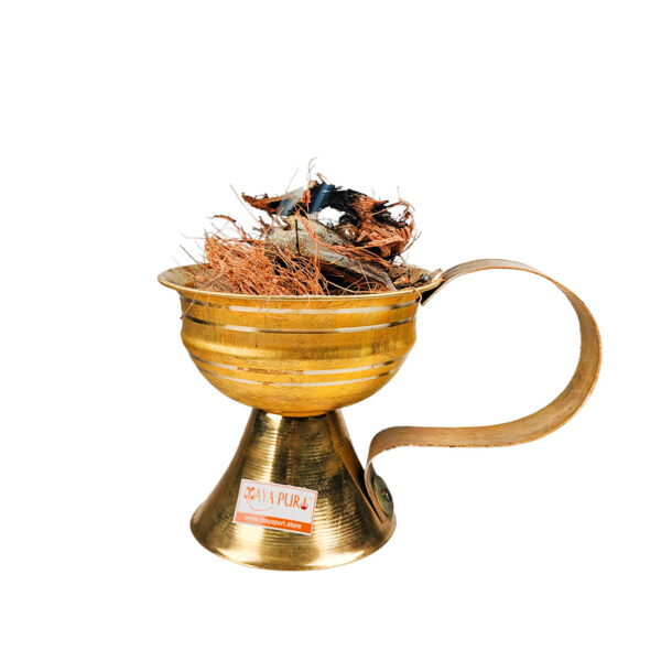 Brass Dhunachi for Puja/Dhoop Loban Dani/Dhuni Burner Holder/Hawan