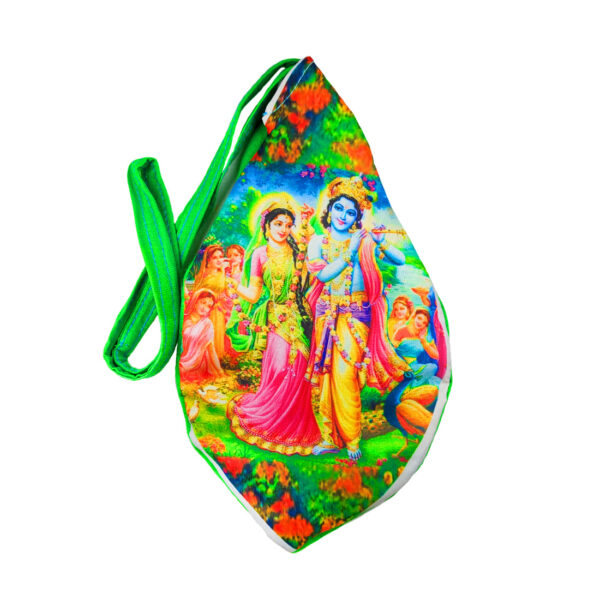 MAYAPURI Pure Cotton Radha Krishna Printed Gomukhi Japa Mala Bag or Chanting Bag/Beads Bag with Sakshi Mala Counter